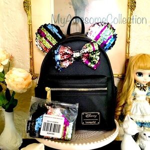 Night life Party Loungefly Black RARE Iridescent Rainbow ***FIRM PRICE